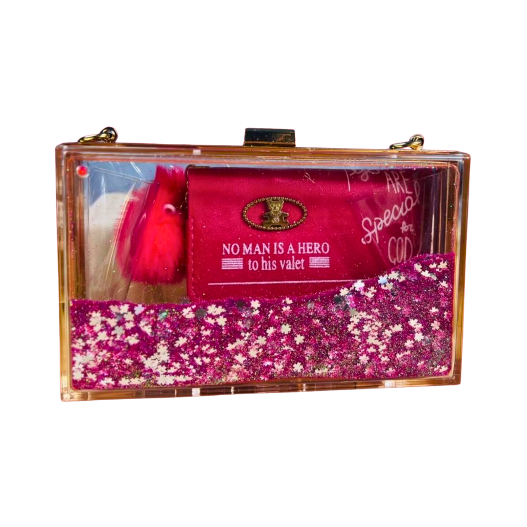 Sequined Transparent Clutch - Stylish PVC Box Bag for Parties & Weddings!