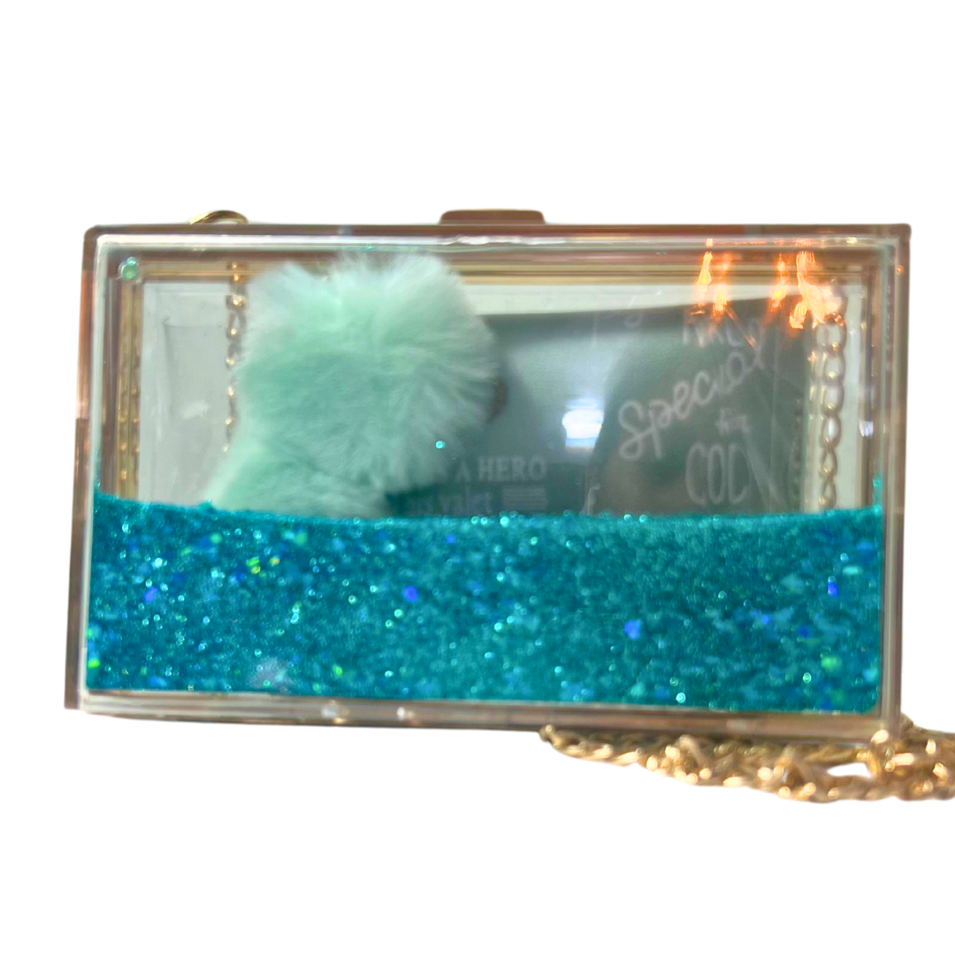 Sequined Transparent Clutch - Stylish PVC Box Bag for Parties & Weddings!