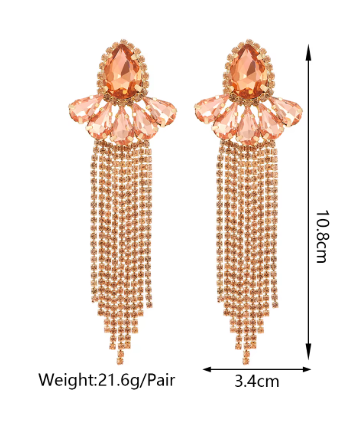 "Luxury Water Drop Tassel Earrings for Women – Unique, Elegant Gift Jewelry"