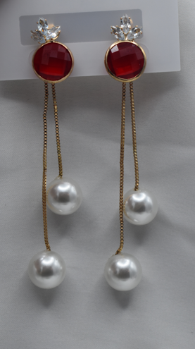 White Pearl Drop Earrings – Elegant Korean Style Jewelry