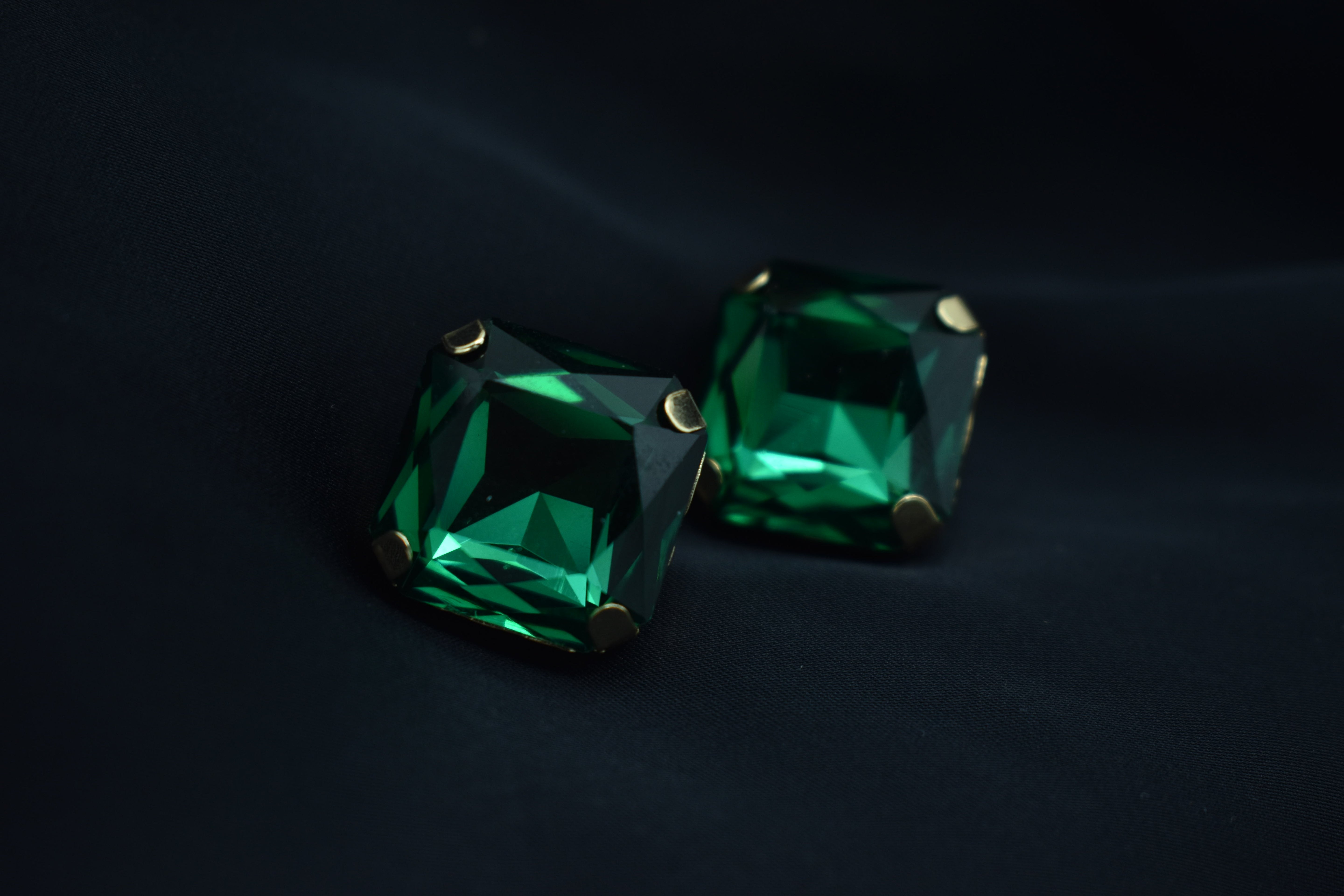 Square-Cut Crystal Stud Earrings