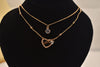 Gold Layered Necklace with Heart and Gemstone Pendants