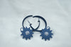 Denim Blue Large Tapered Marilyn Hoop Earrings and Hoops Set