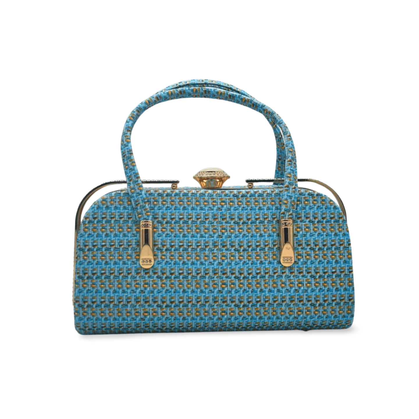 Premium Aqua Blue Semi-Formal Handbag – Stylish and Elegant Women's Accessory