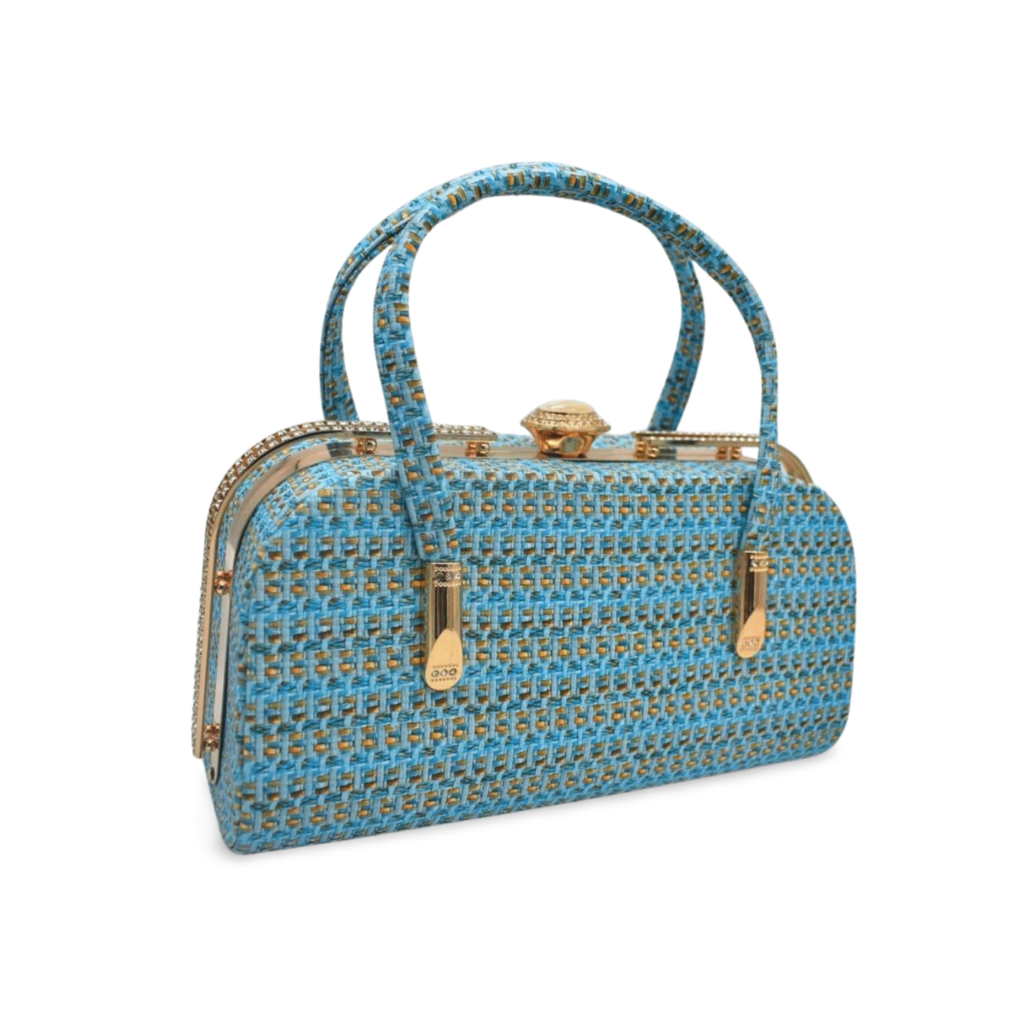 Premium Aqua Blue Semi-Formal Handbag – Stylish and Elegant Women's Accessory