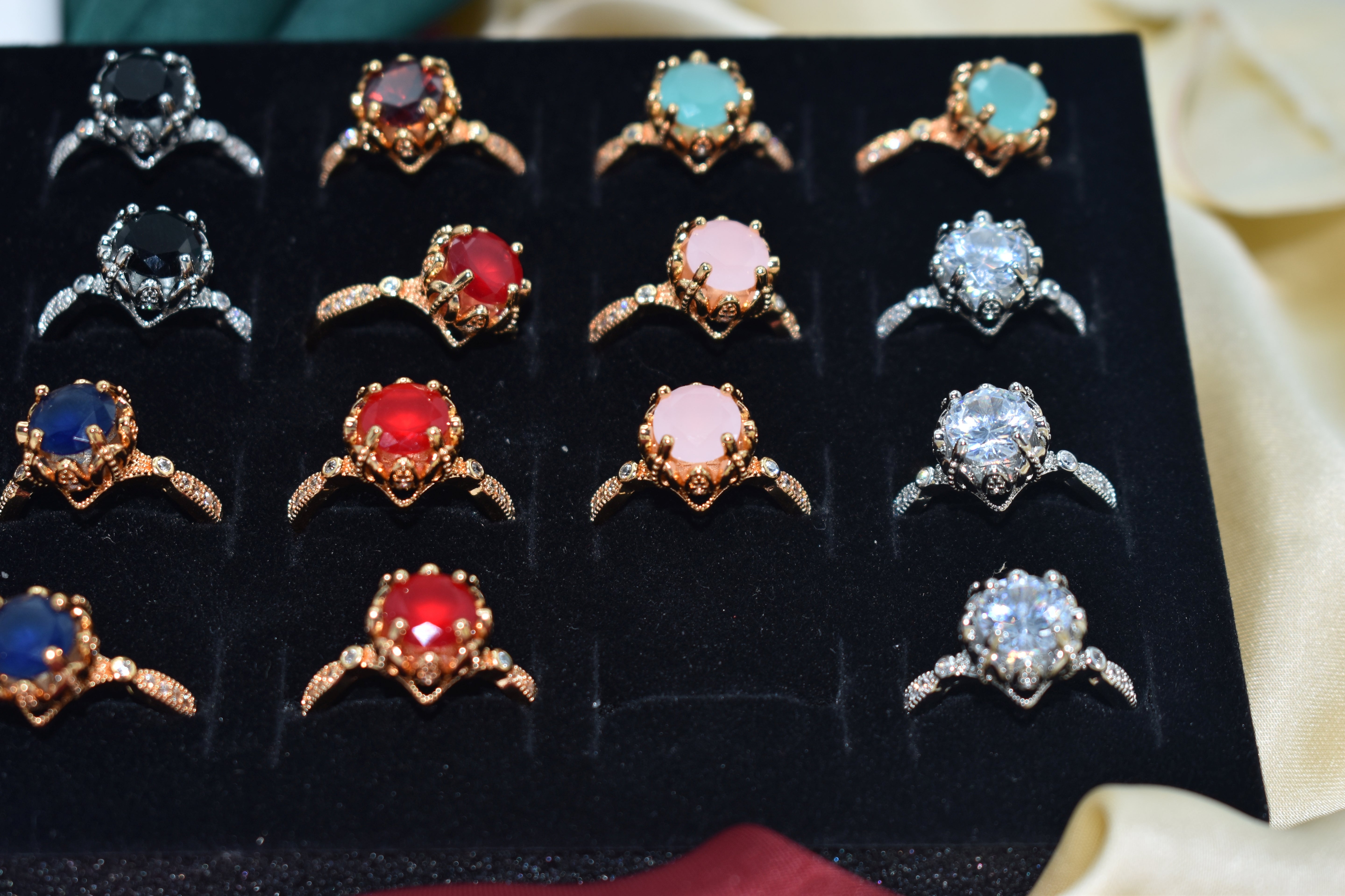 Gemstone Rings Collection with Intricate Designs