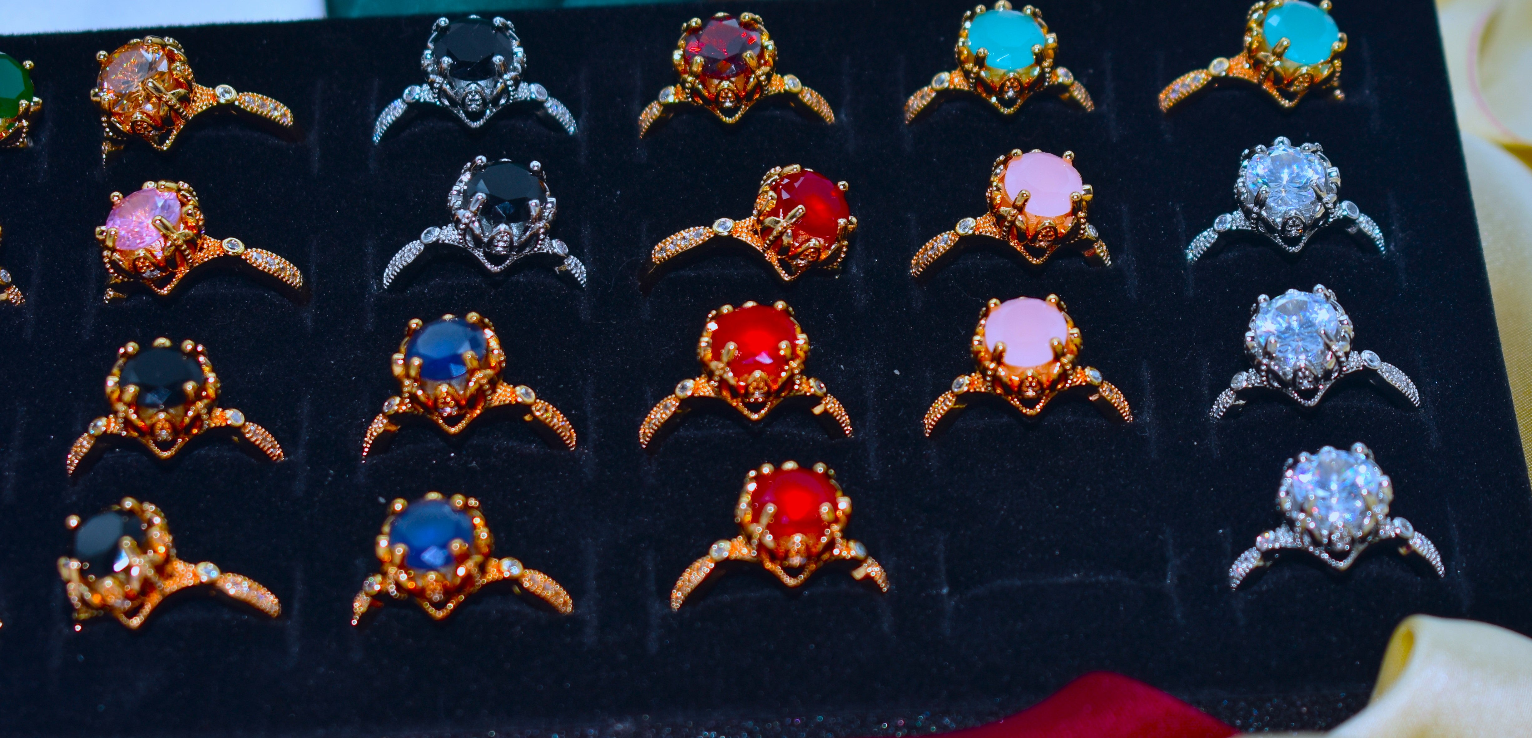 Gemstone Rings Collection with Intricate Designs