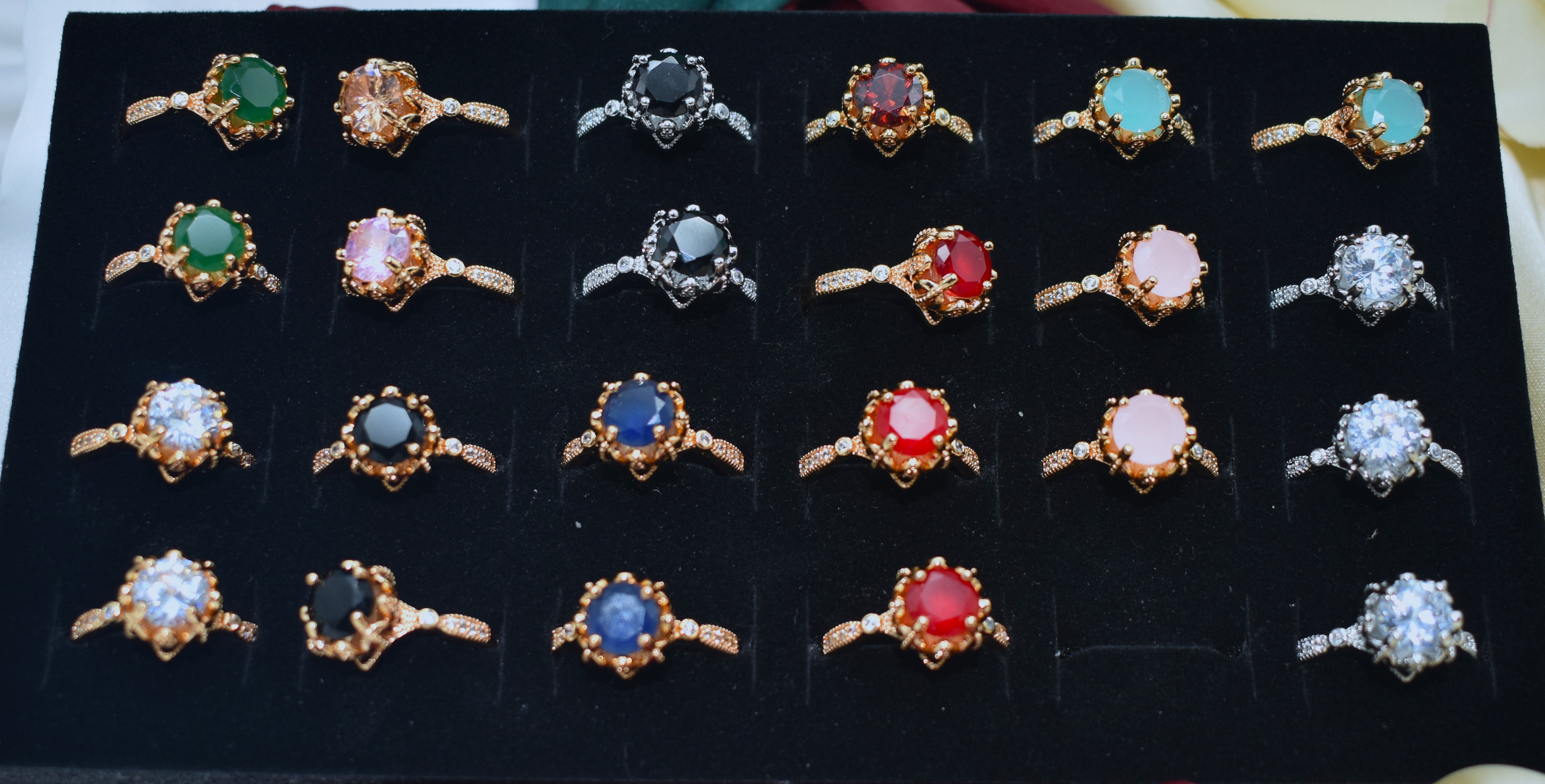 Gemstone Rings Collection with Intricate Designs