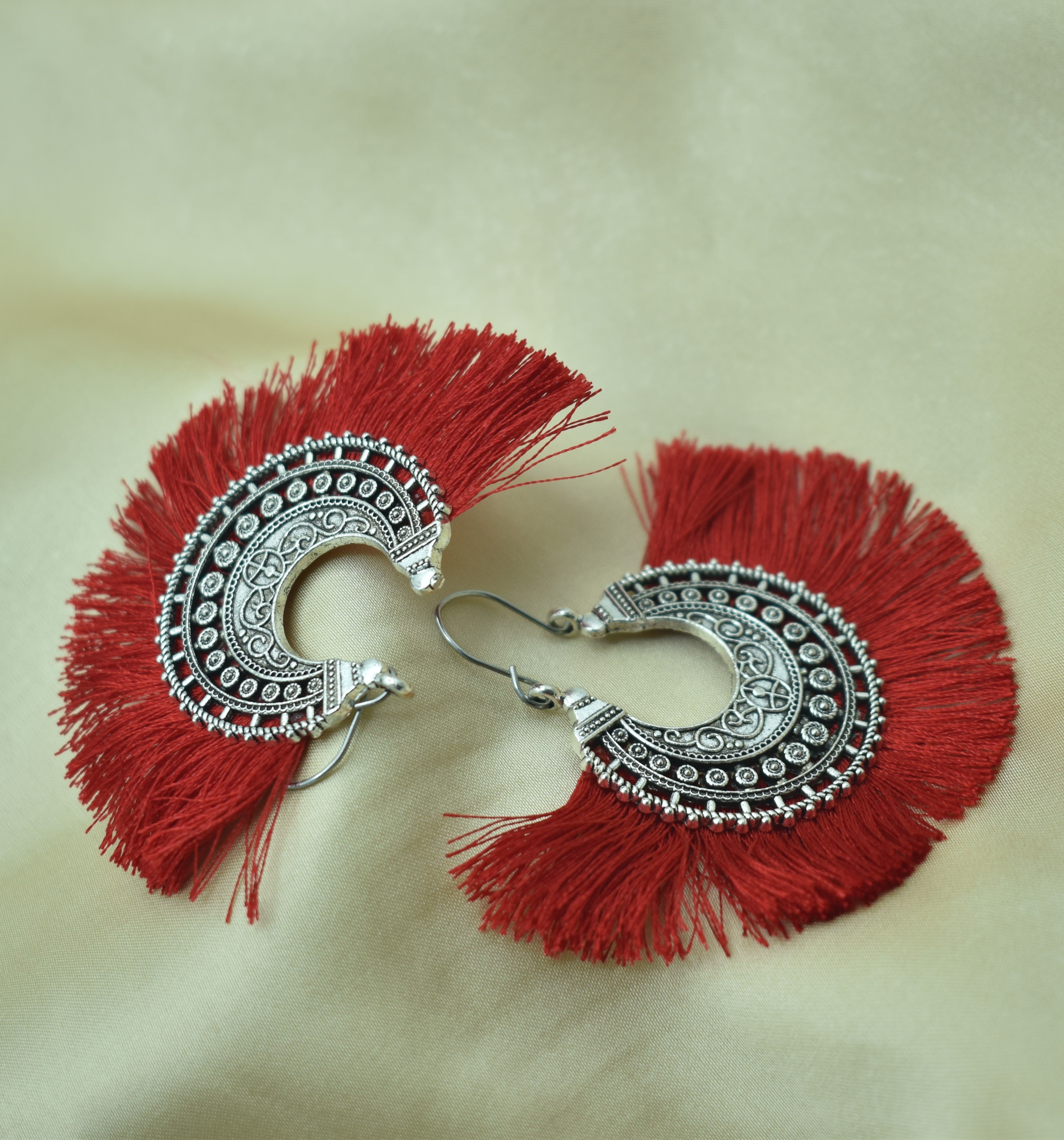 Trendy Thread Tassel Earrings – Perfect for Women and Girls.