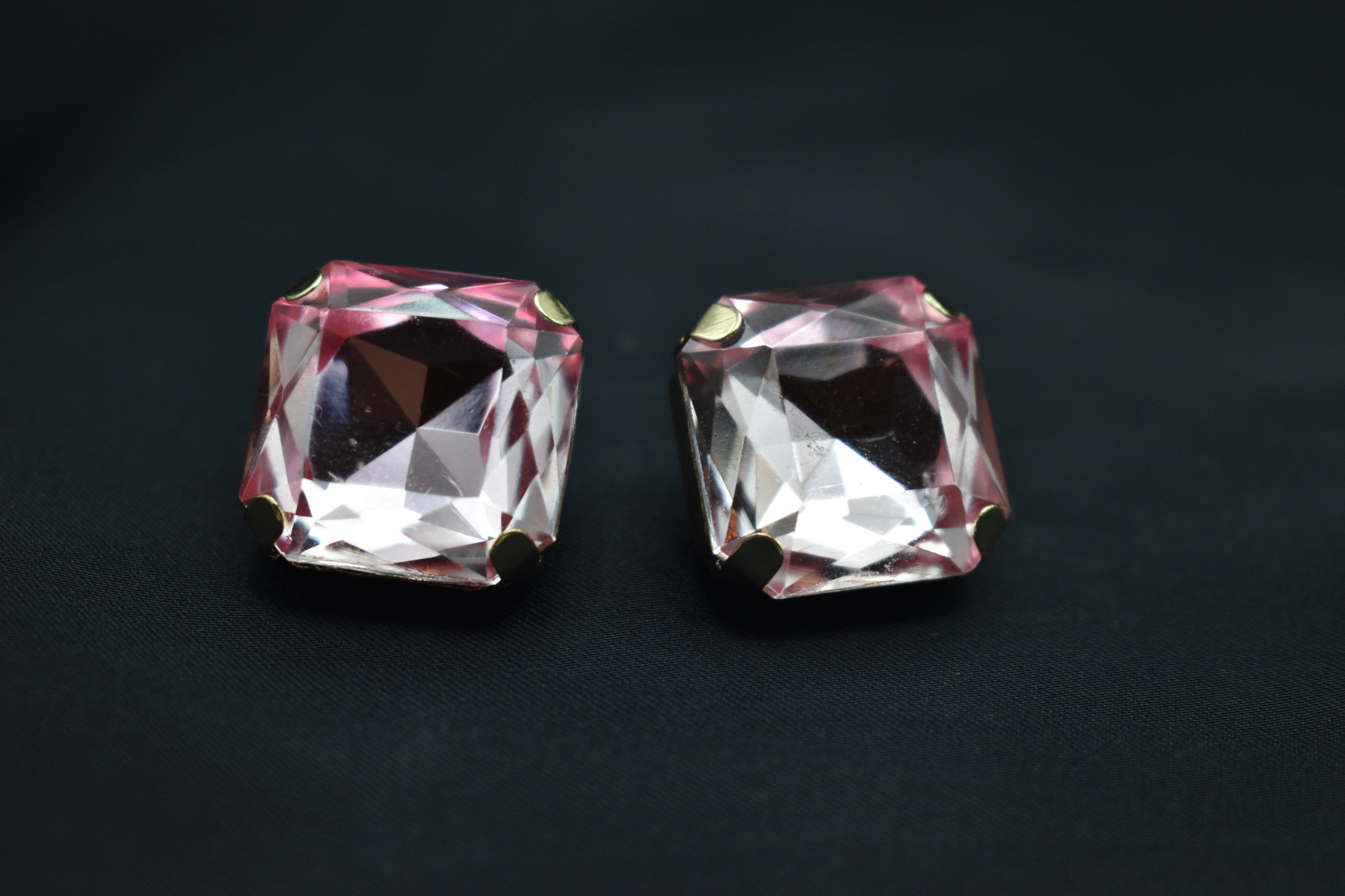 Square-Cut Crystal Stud Earrings