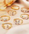 Stylish Gold-Plated  Free Size Rings Set – Elegant and Versatile Designs